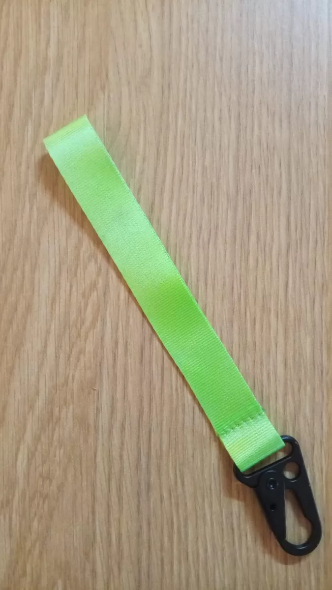 Cinta Llavero con Pinza Ancha Verde fluorescente