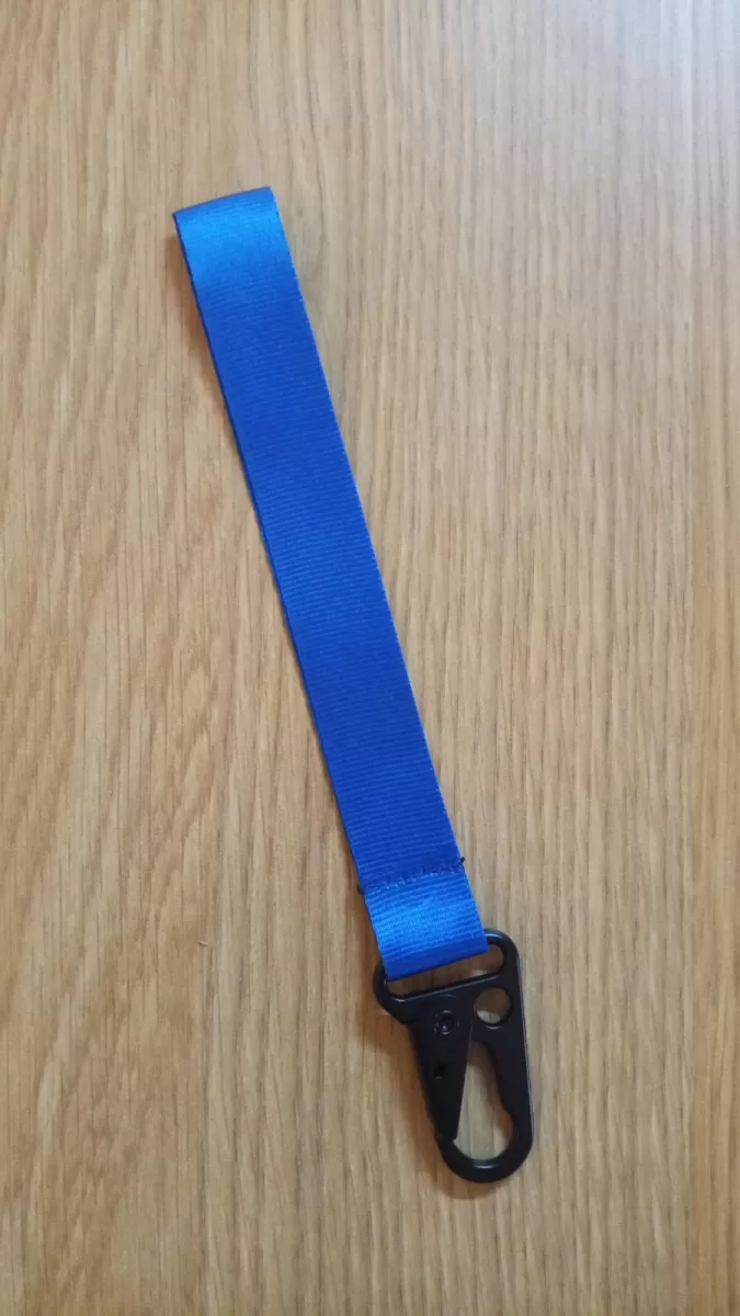 Cinta Llavero con Pinza Ancha Azul