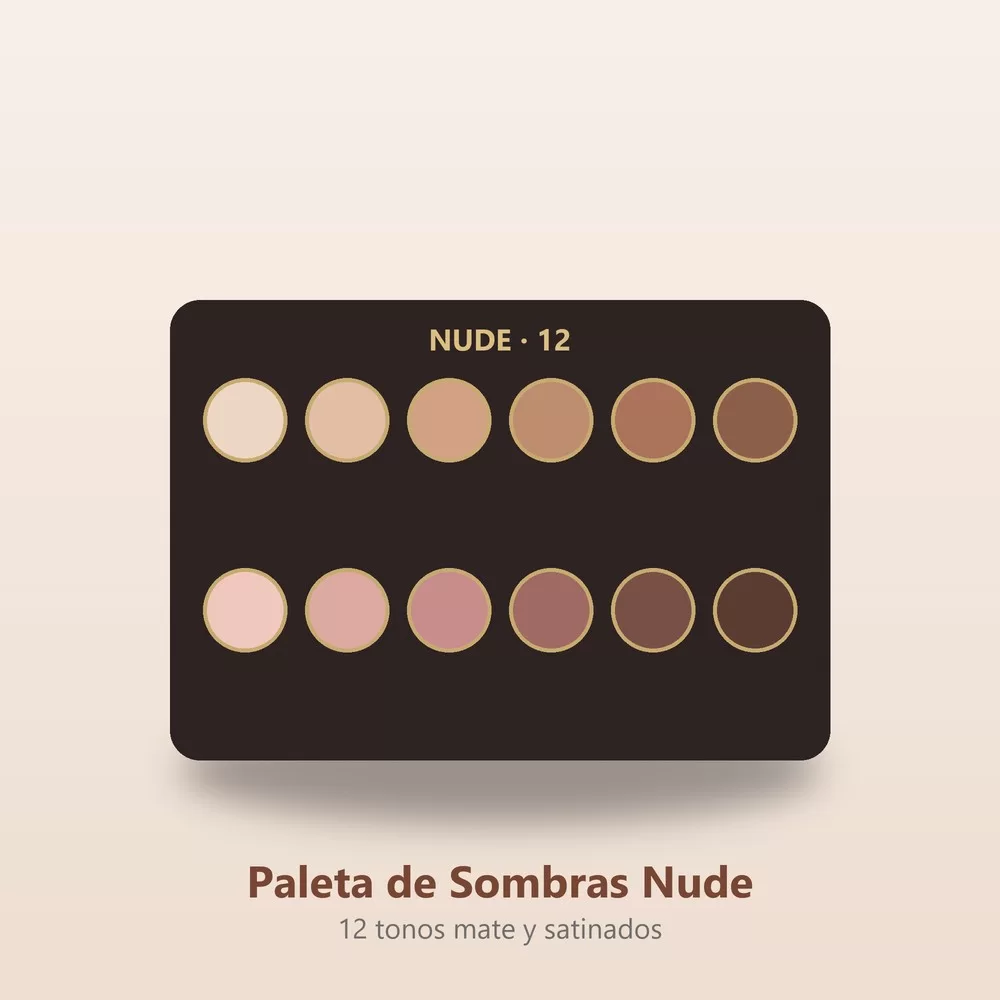 Paleta de Sombras Nude 12 Tonos
